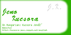 jeno kucsora business card
